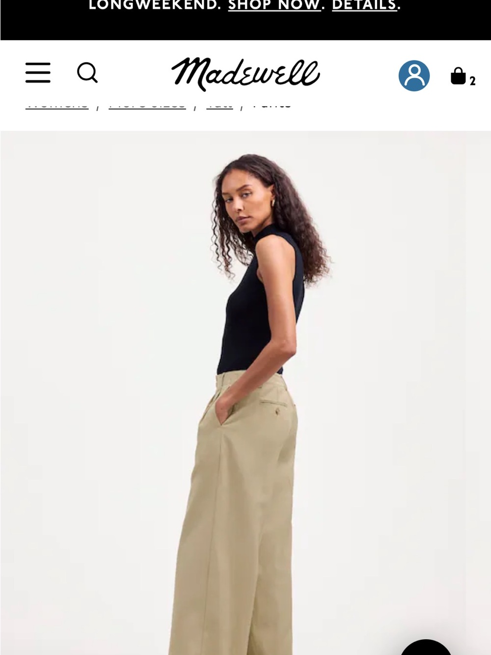 Madewell Tall Harlow Wide-Leg Pant in Drapey Twill - Picture 4 of 5